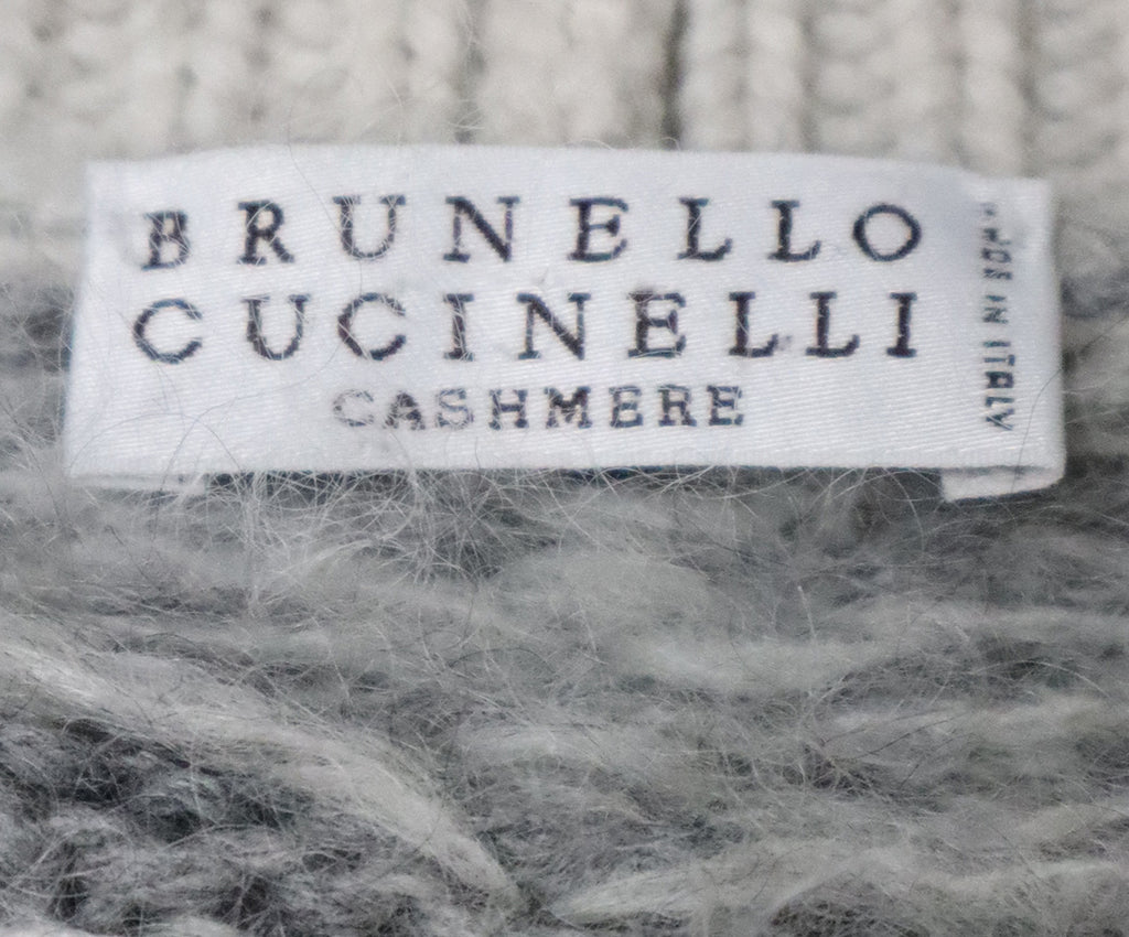 Brunello Cucinelli Grey & Black Cashmere Cardigan 3
