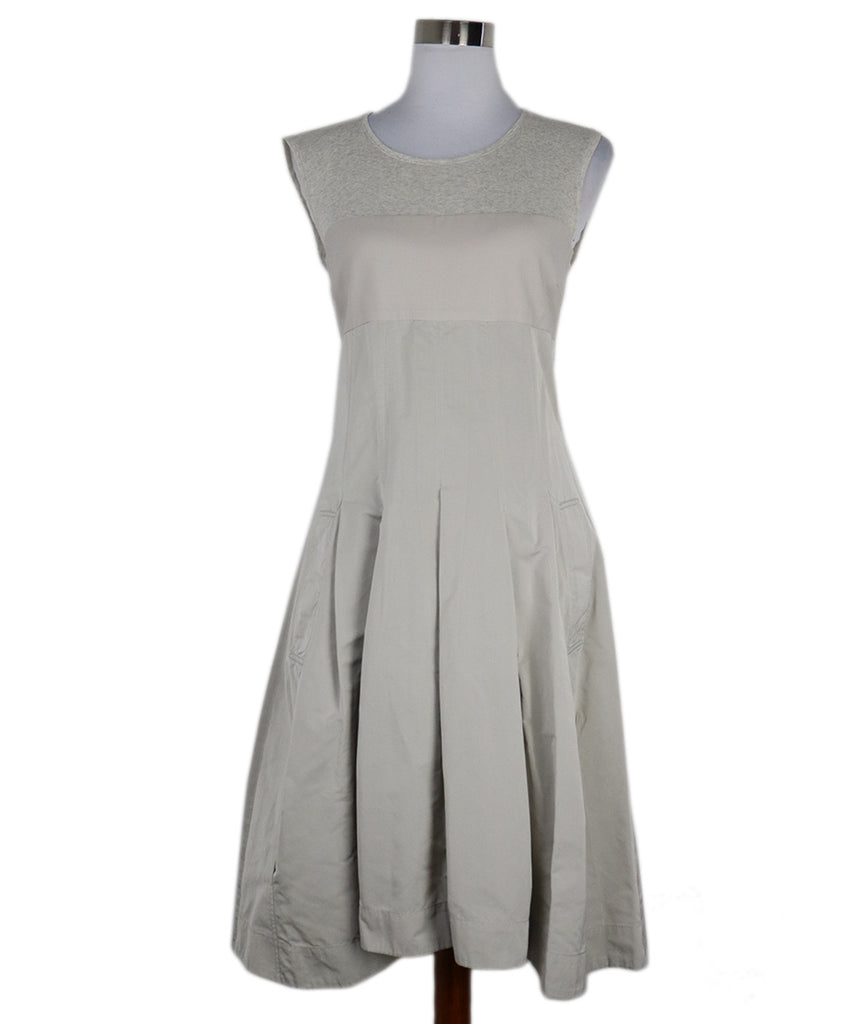 Brunello Cucinelli Grey Cotton Sleeveless Dress 