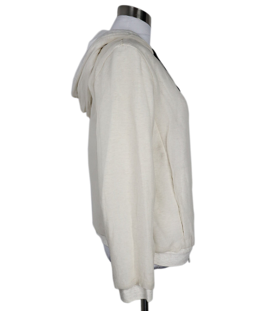 Brunello Cucinelli Ivory Cotton & Silk Hoodie 1