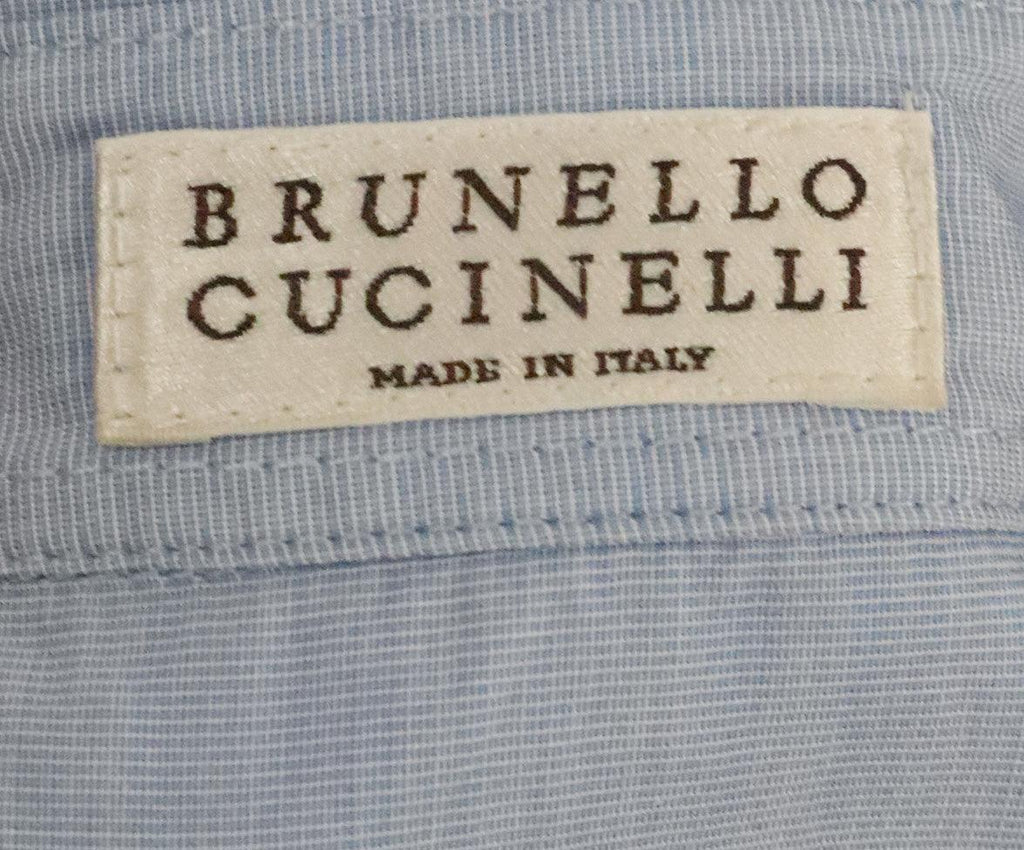 Brunello Cucinelli Blue Cotton Shirt 3