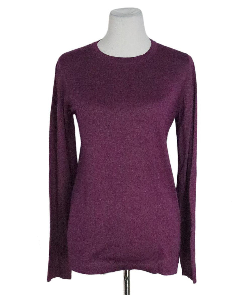 Brunello Cucinelli Metallic Purple Cashmere Sweater sz 6 - Michael's Consignment NYC