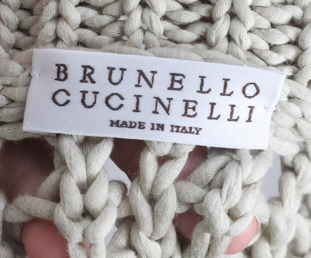 Brunello Cucinelli Taupe Woven Cardigan 3