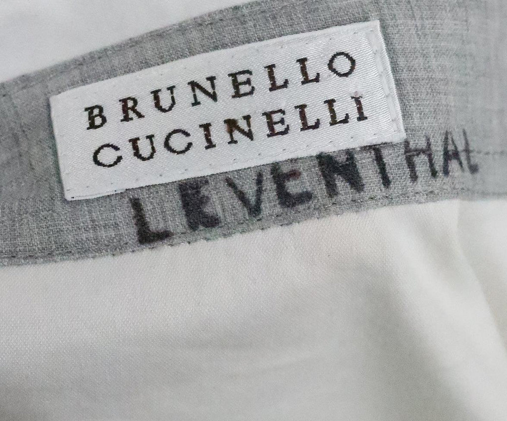 Brunello Cucinelli Ivory & Grey Trim Top sz 6 - Michael's Consignment NYC