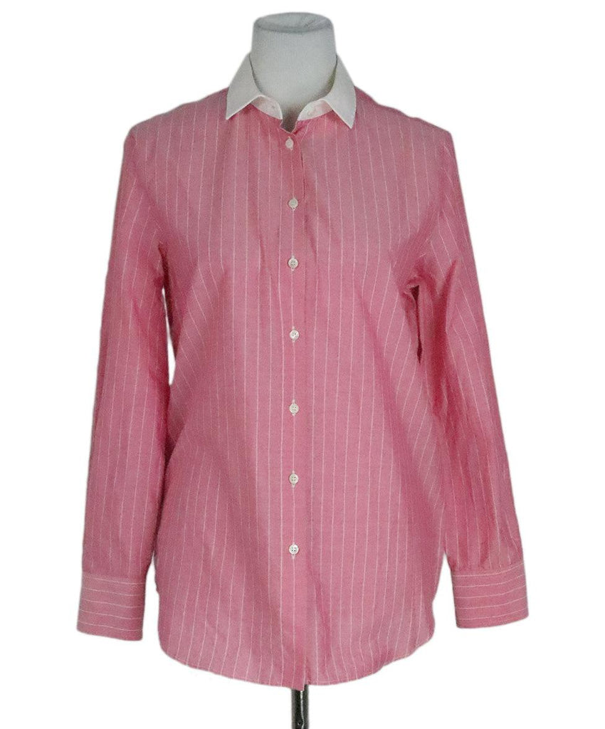 Brunello Cucinelli Pink & White Striped Top sz 8 - Michael's Consignment NYC