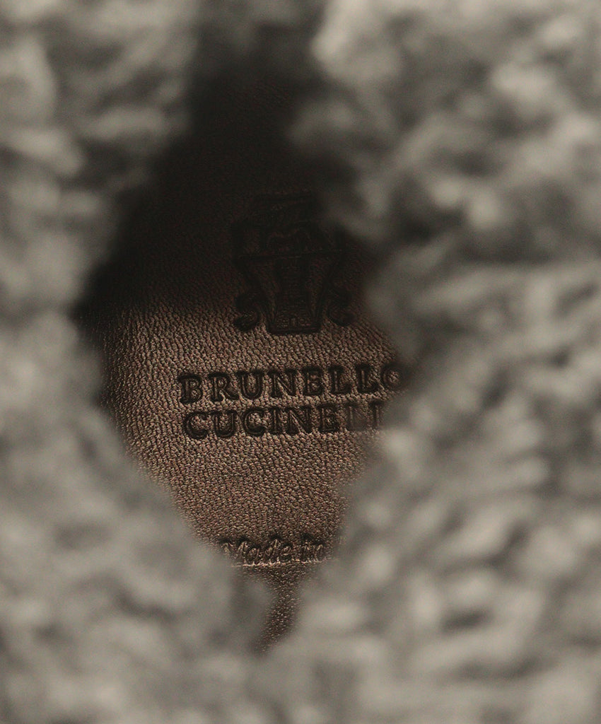 Brunello Cucinelli Grey Wool With Taupe Suede Shearling Boots 7