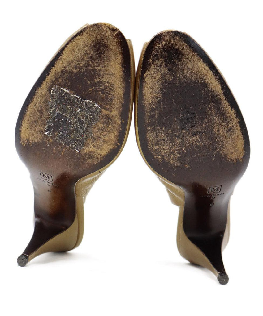 Bruno Magli Gold Leather Peep Toe Heels sz 9 - Michael's Consignment NYC