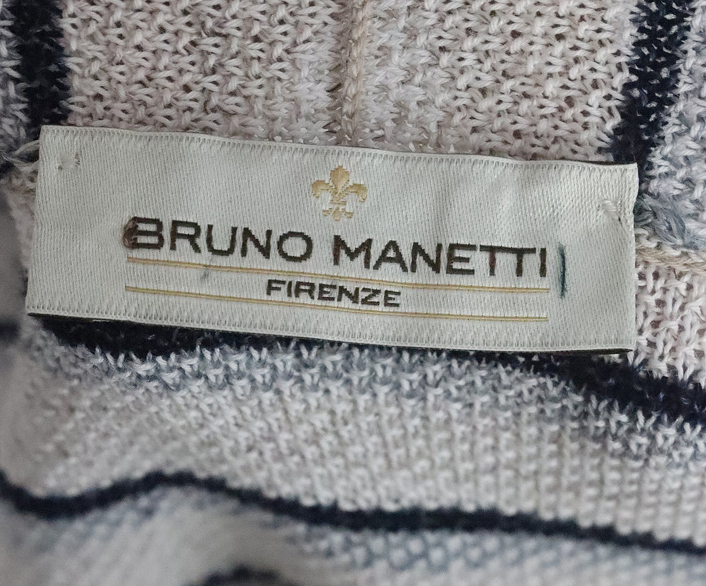 Bruno Manetti White & Blue Striped Cardigan 3