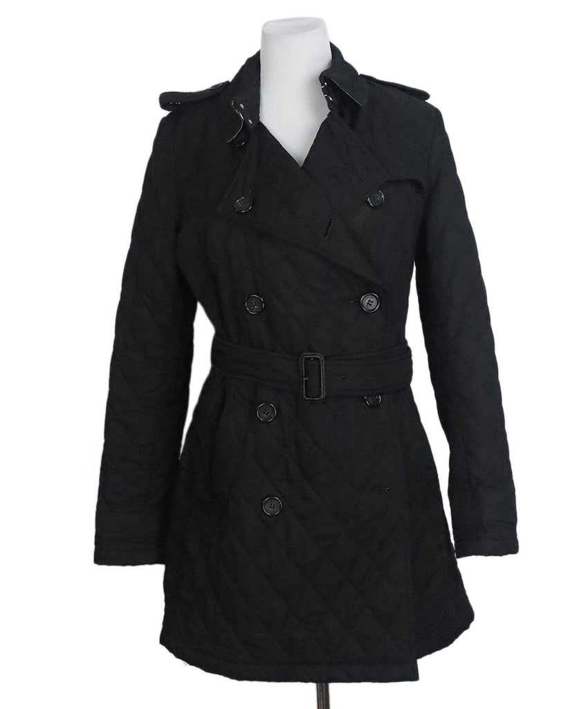 Burberry Black Quilted Coat 