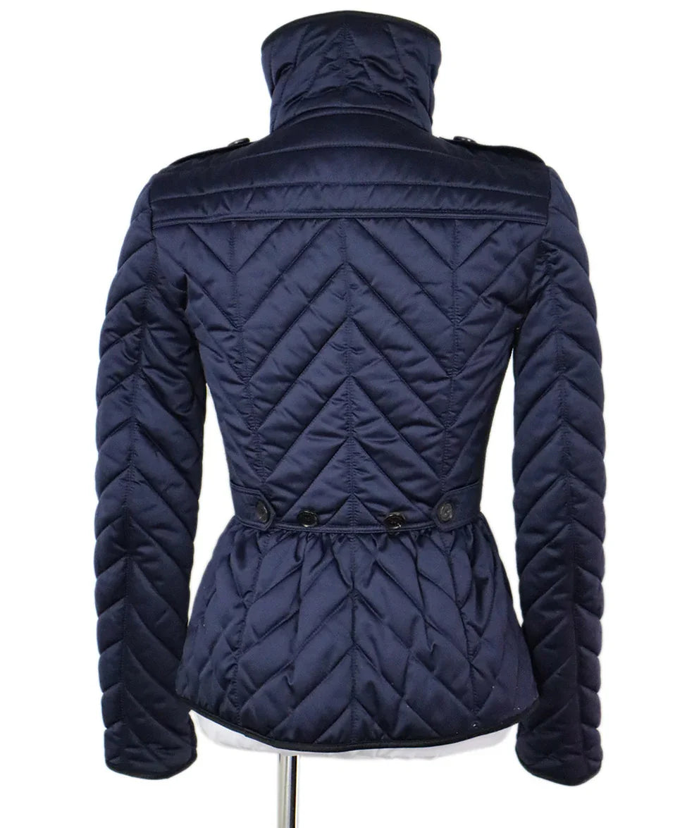 Burberry Navy Quilted Jacket sz l Michael's Luxury Consignment