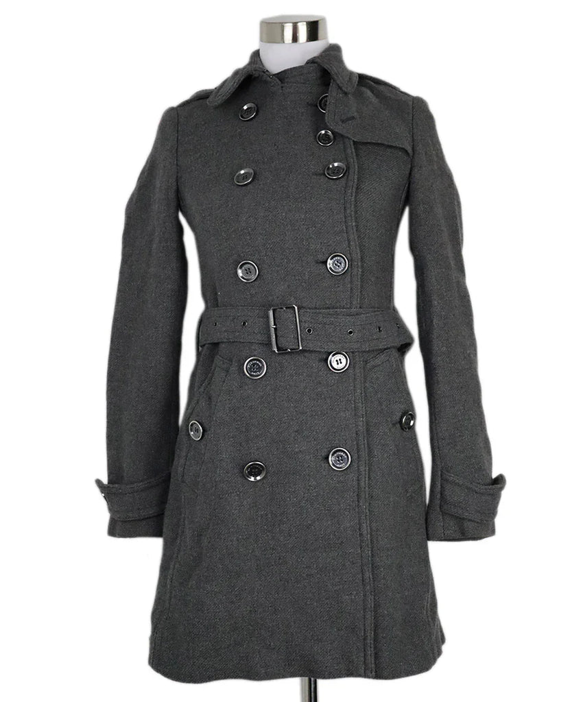 Burberry Brit Grey Wool Coat sz 2 - Michael's Consignment NYC