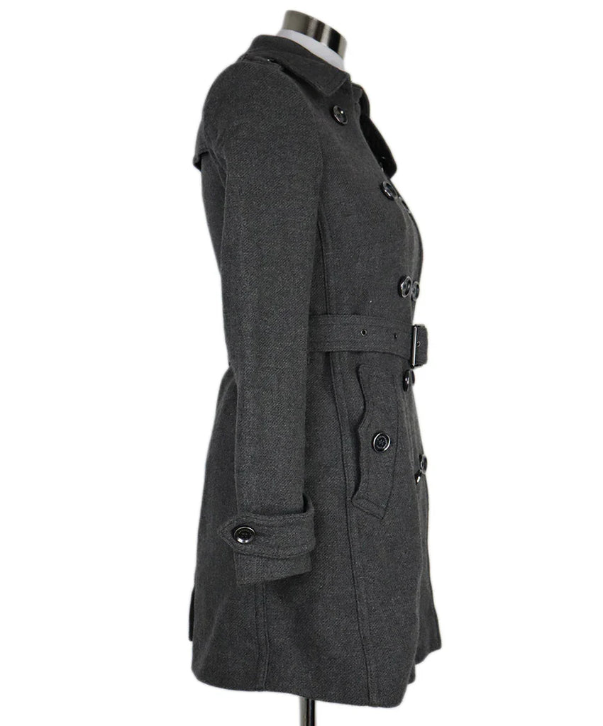 Burberry Brit Grey Wool Coat sz 2 - Michael's Consignment NYC