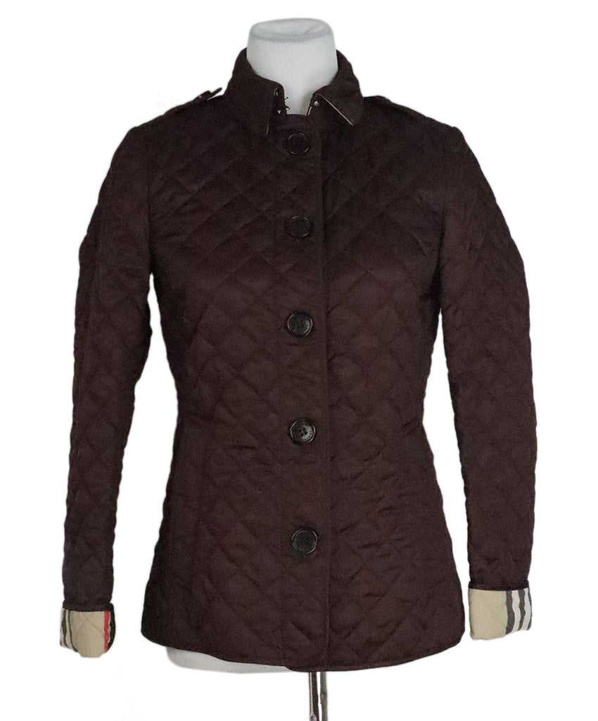 Burberry Burgundy Quilted Jacket 