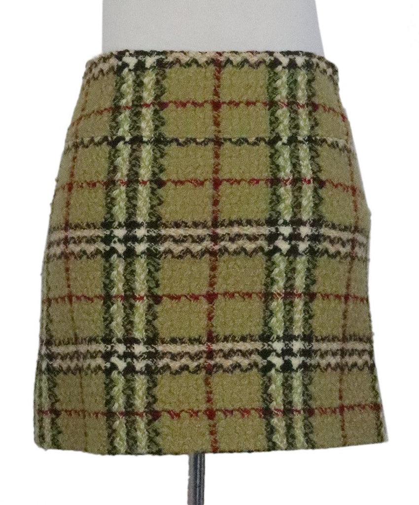 Burberry Green Plaid Wool Skirt sz 4 - Michael's Consignment NYC