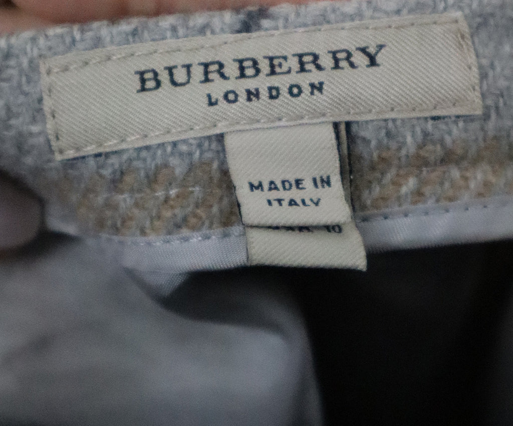 Burberry Grey & Beige Plaid Wool Skirt 3
