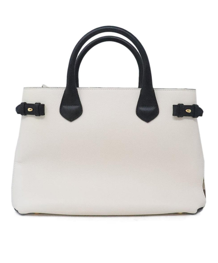 Burberry Ivory & Black Leather Tote - Michael's Consignment NYC