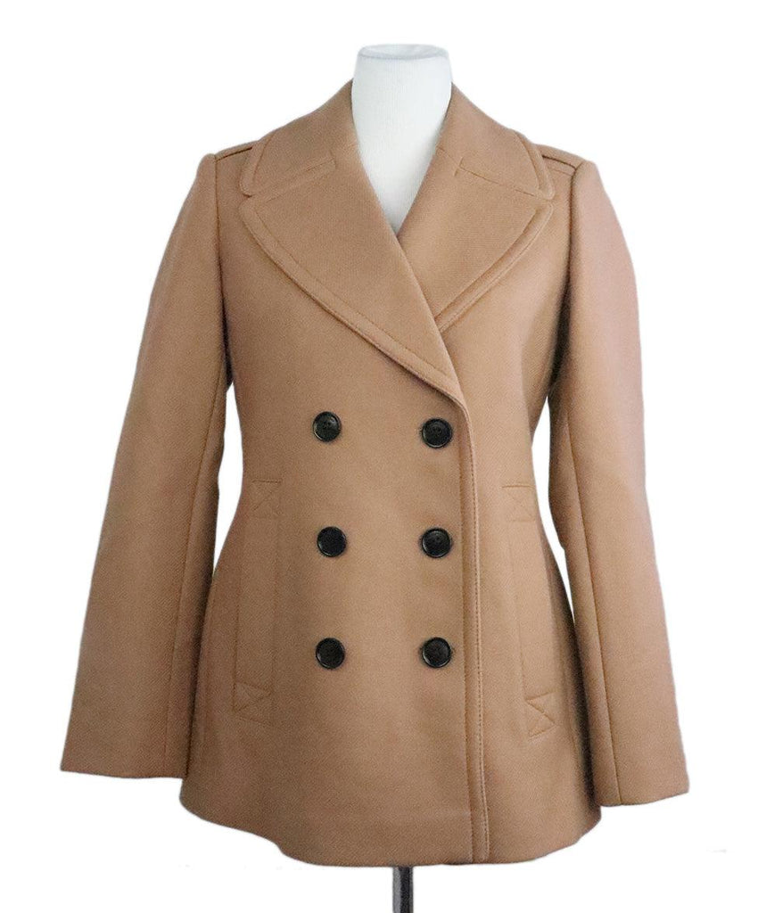 Burberry Tan Wool Peacoat sz 6 - Michael's Consignment NYC