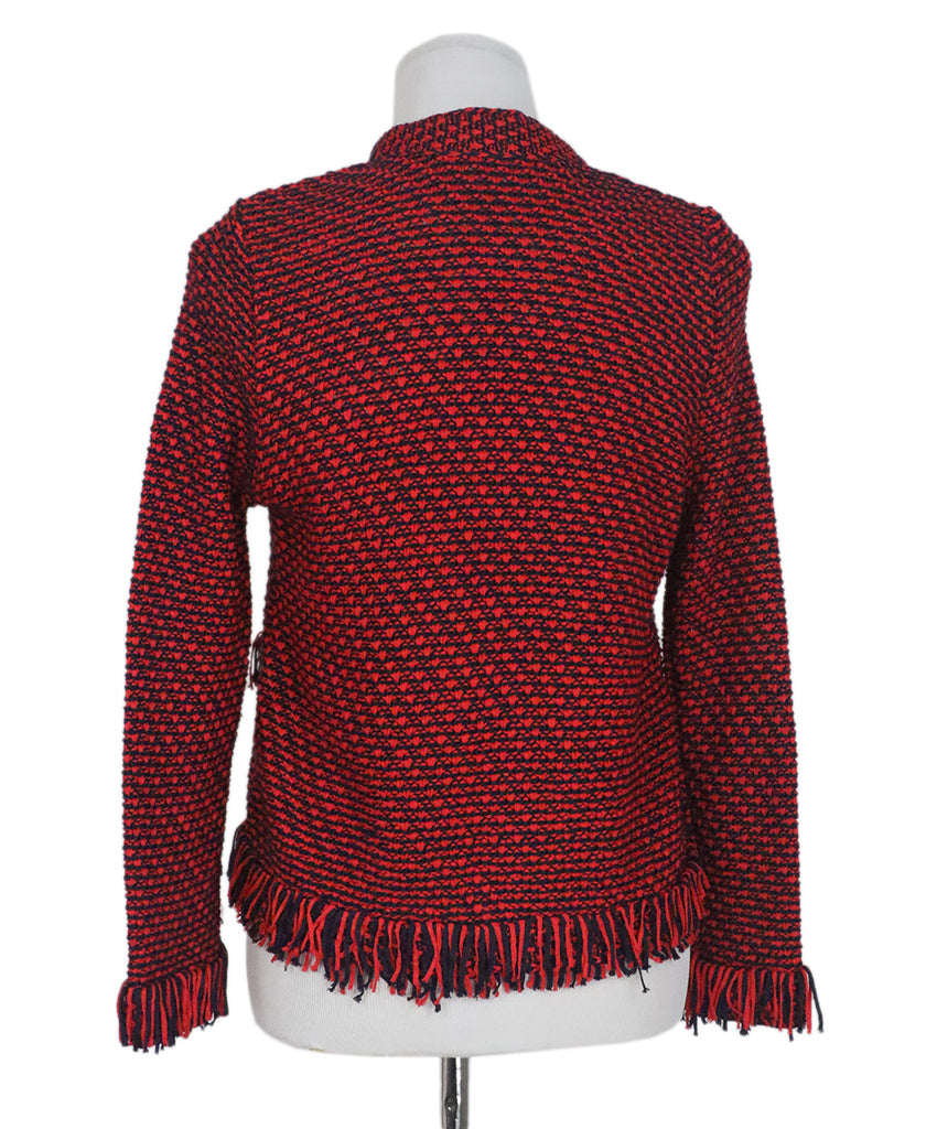 CH Red & Navy Woven Cardigan 2