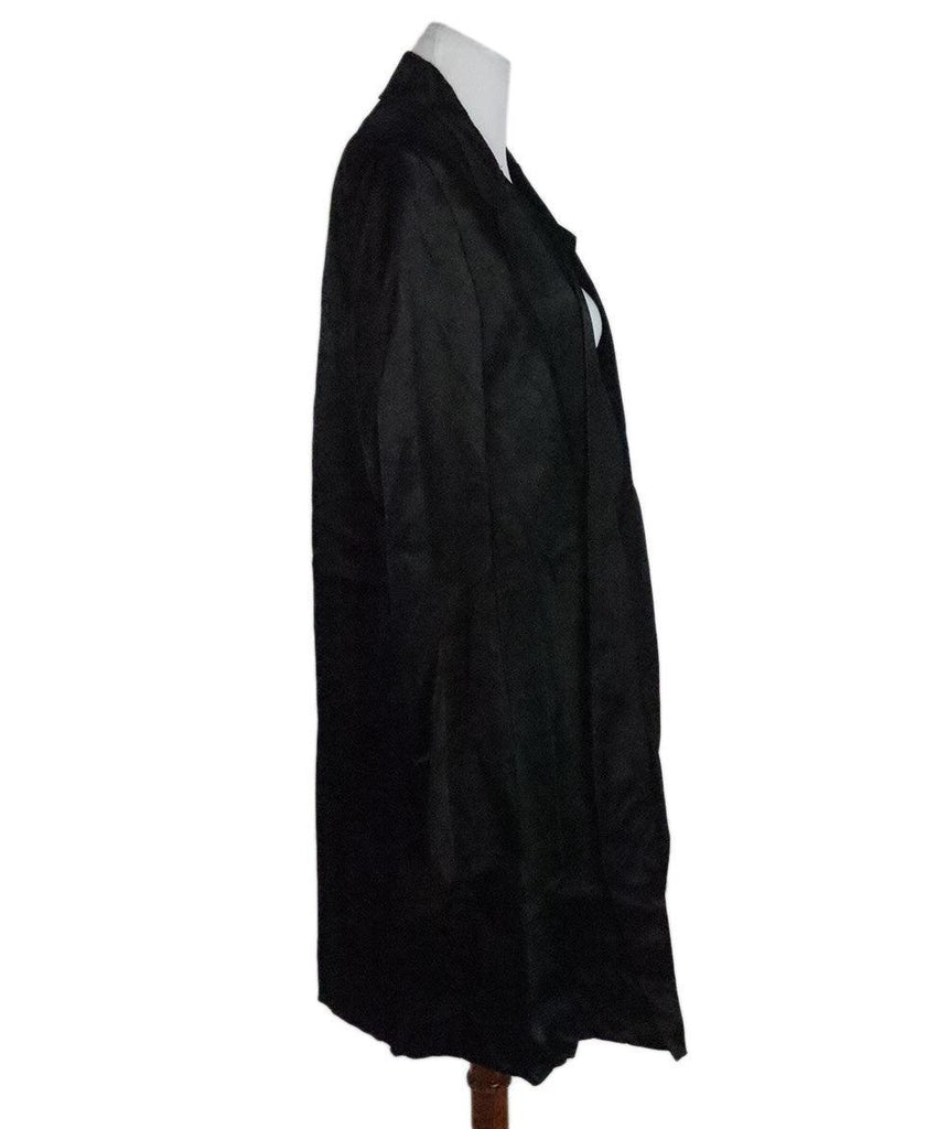 C Klein Black Satin Coat sz 6 - Michael's Consignment NYC