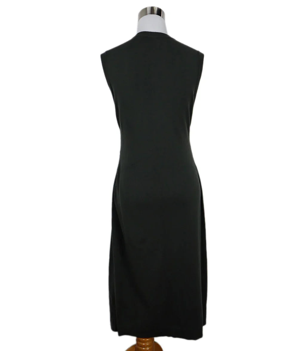 Calvin Klein Green Cashmere & Leather Dress sz 6 Calvin Klein Green Cashmere & Leather Dress sz 6