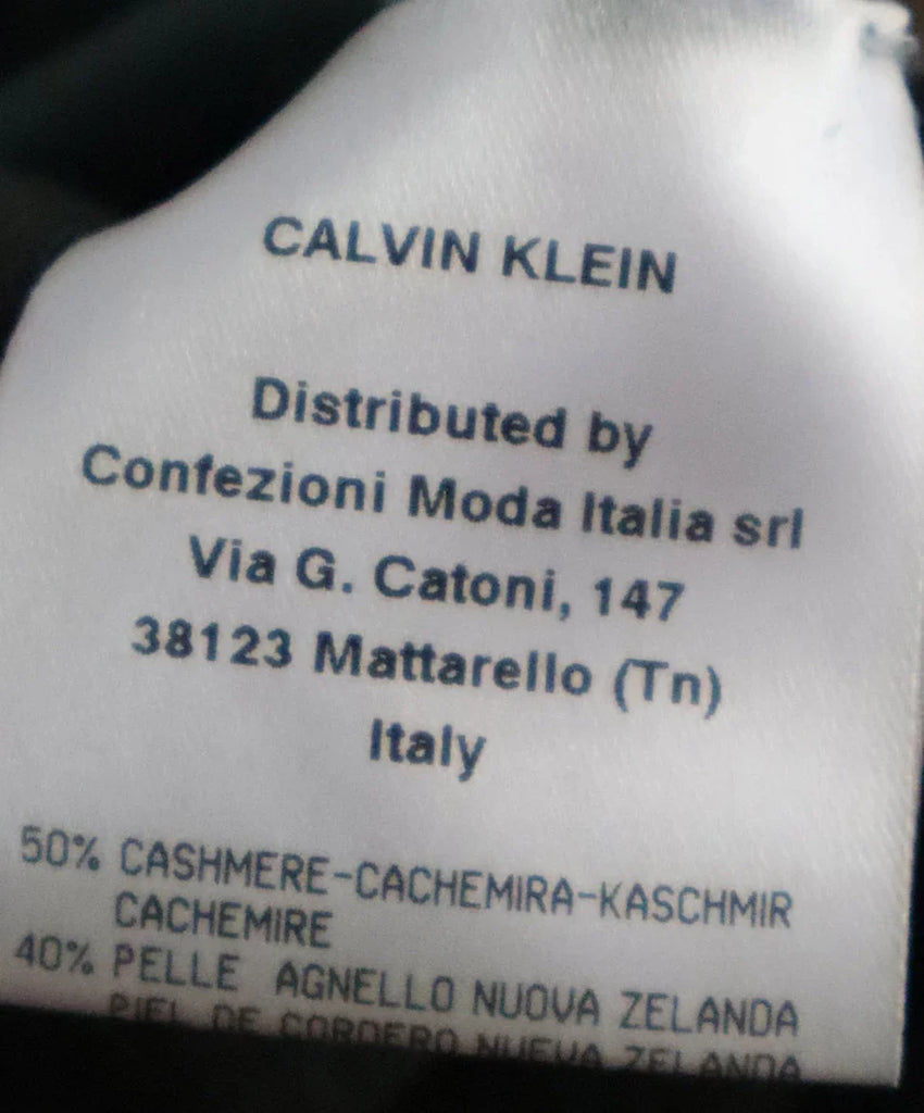 Calvin Klein Green Cashmere & Leather Dress sz 6 - Michael's Consignment NYC