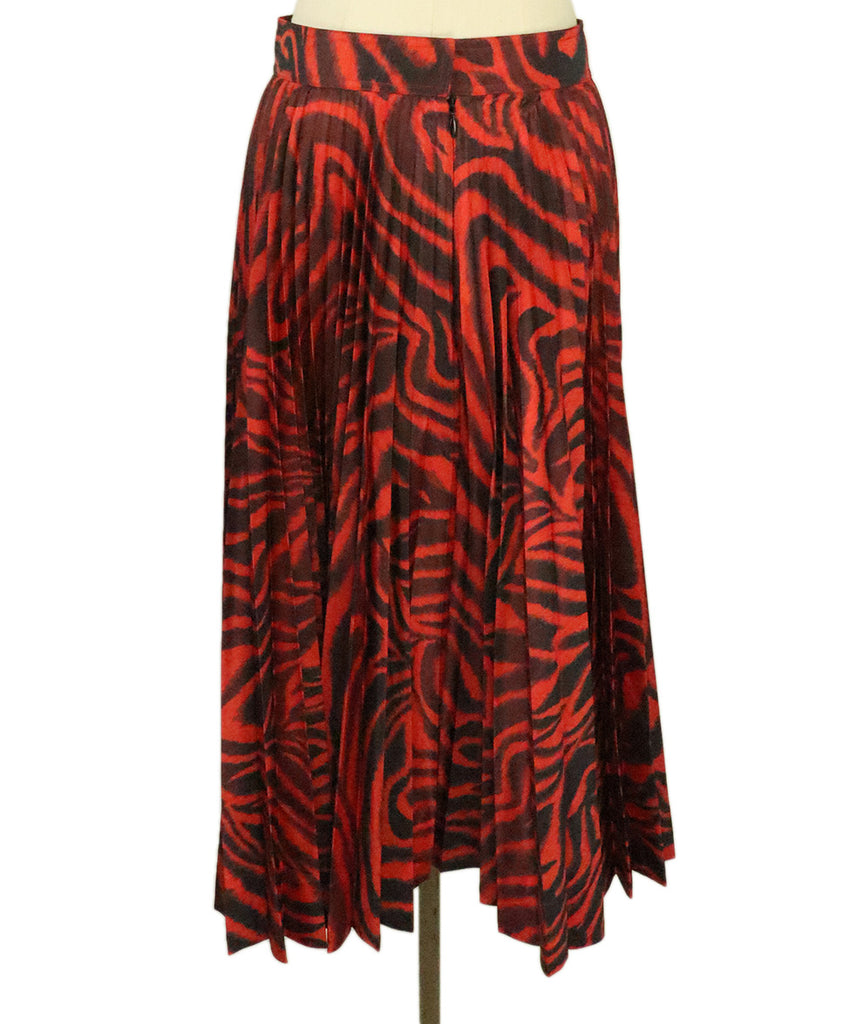 Calvin Klein Red & Black Pleated Polyester Skirt 2