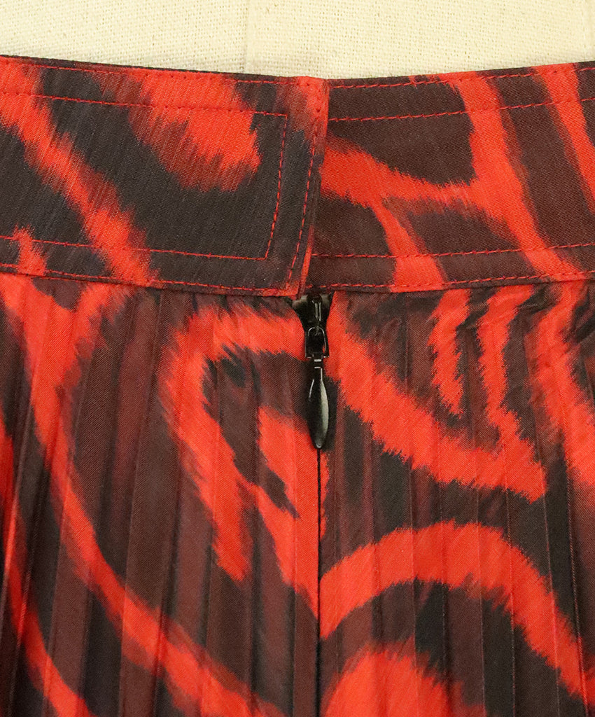 Calvin Klein Red & Black Pleated Polyester Skirt 5