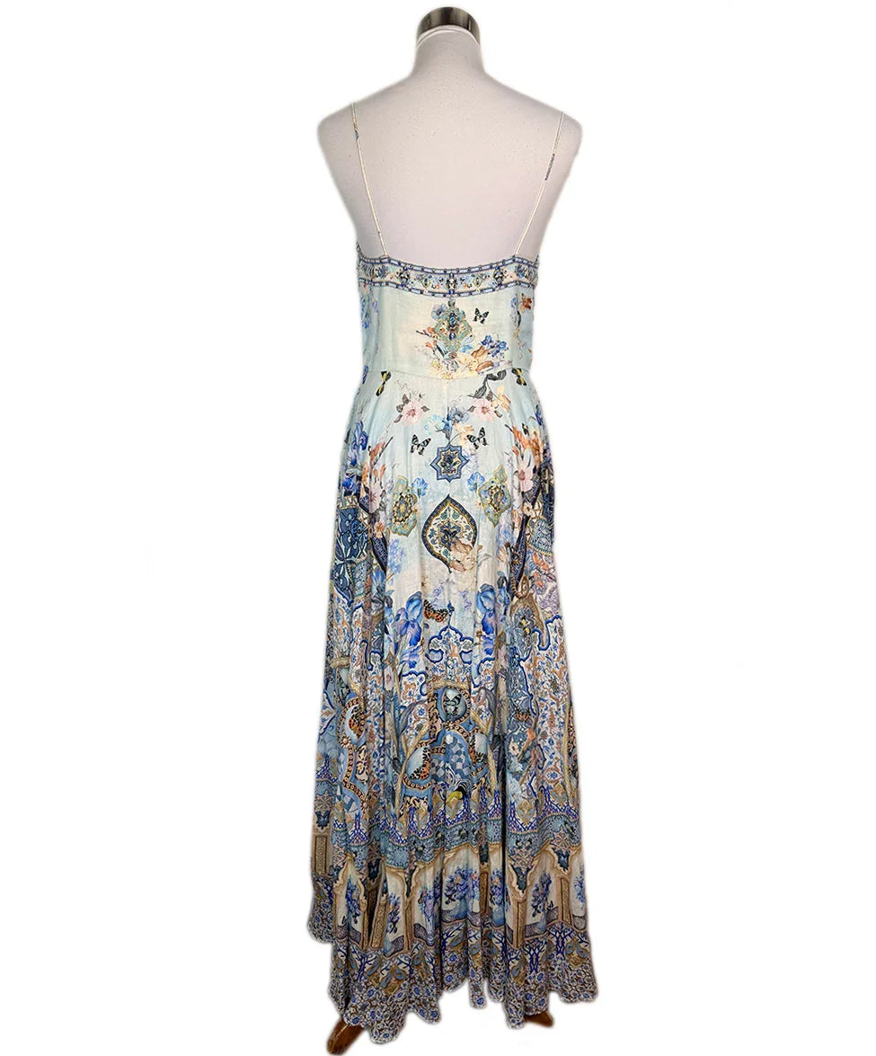 Camilla Blue Linen Dress z6 l Michael's Luxury Consignment Michael's Consignment NYC Camilla Blue Linen Dress z6 l Michael's Luxury Consignment Michael's Consignment NYC