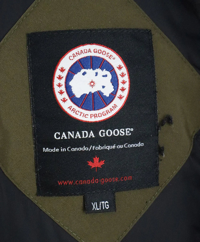 Canada Goose Green Coat w/ Fur Collar sz 12 - Michael's Consignment NYC
