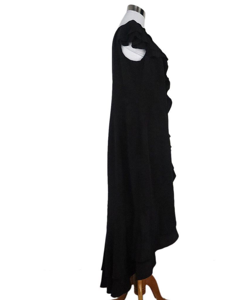 Carmen Marc Valvo Black Silk Ruffle Dress 1