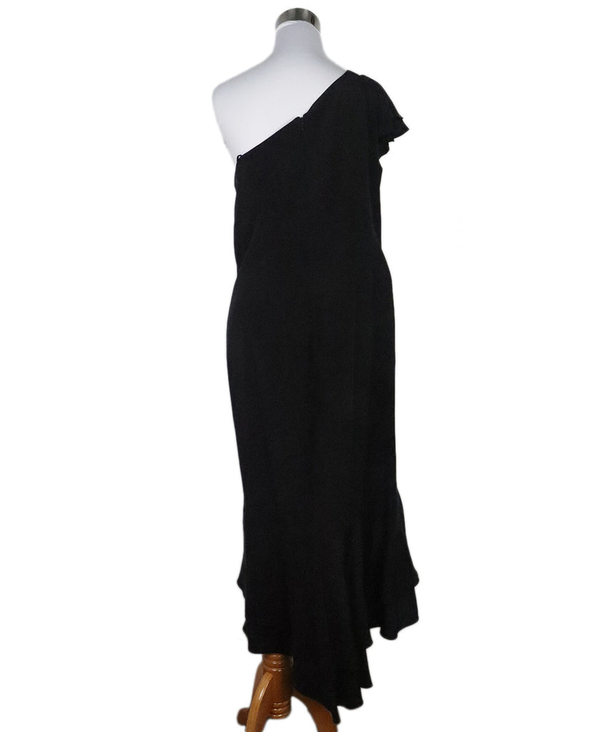 Carmen Marc Valvo Black Silk Ruffle Dress 2