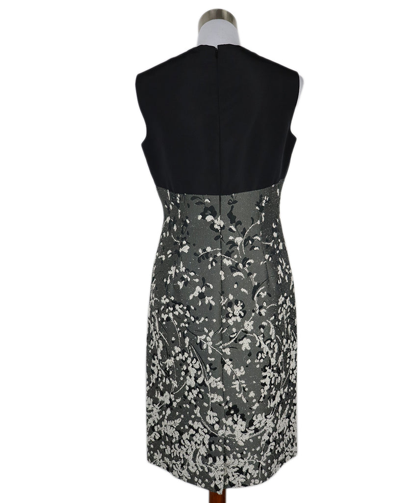 Carolina Herrera Black & Grey Floral Print Dress 2
