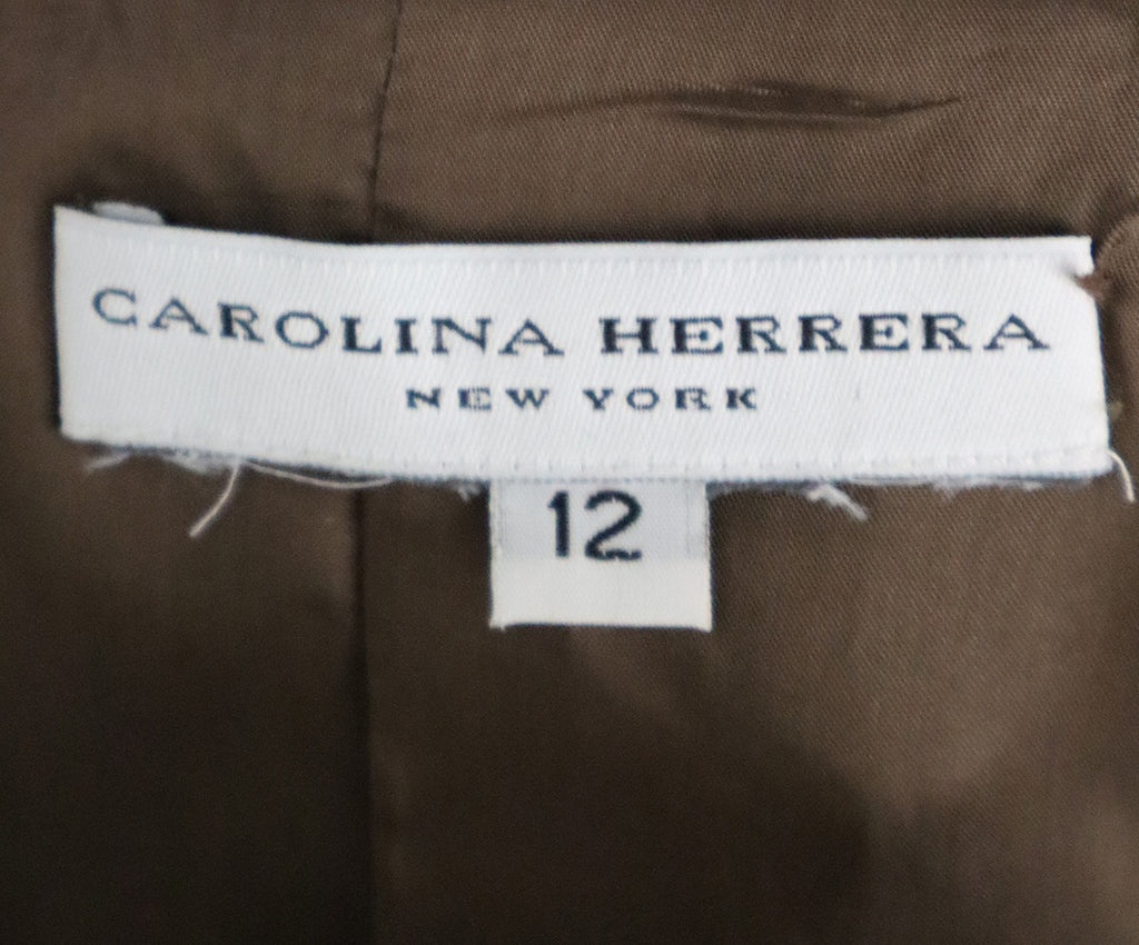 Carolina Herrera Olive Wool Blazer sz 12 - Michael's Consignment NYC