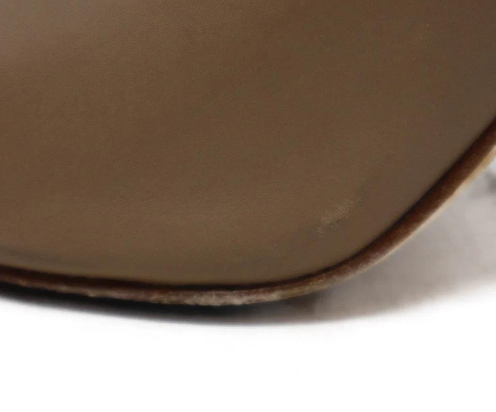 Carolina Herrera Taupe Leather Peep Toe Heels sz 8 - Michael's Consignment NYC