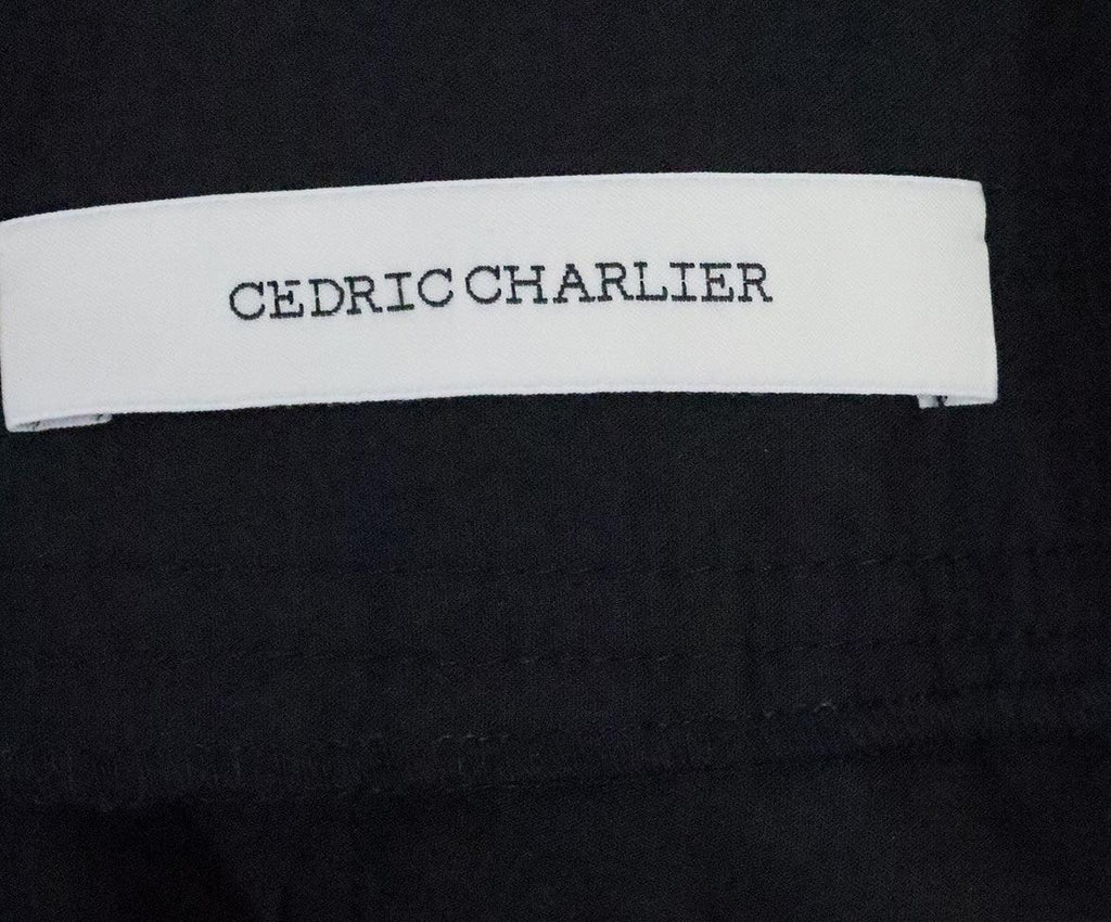 Cedric Charlier Black Eyelet Trim Skirt sz 4 - Michael's Consignment NYC