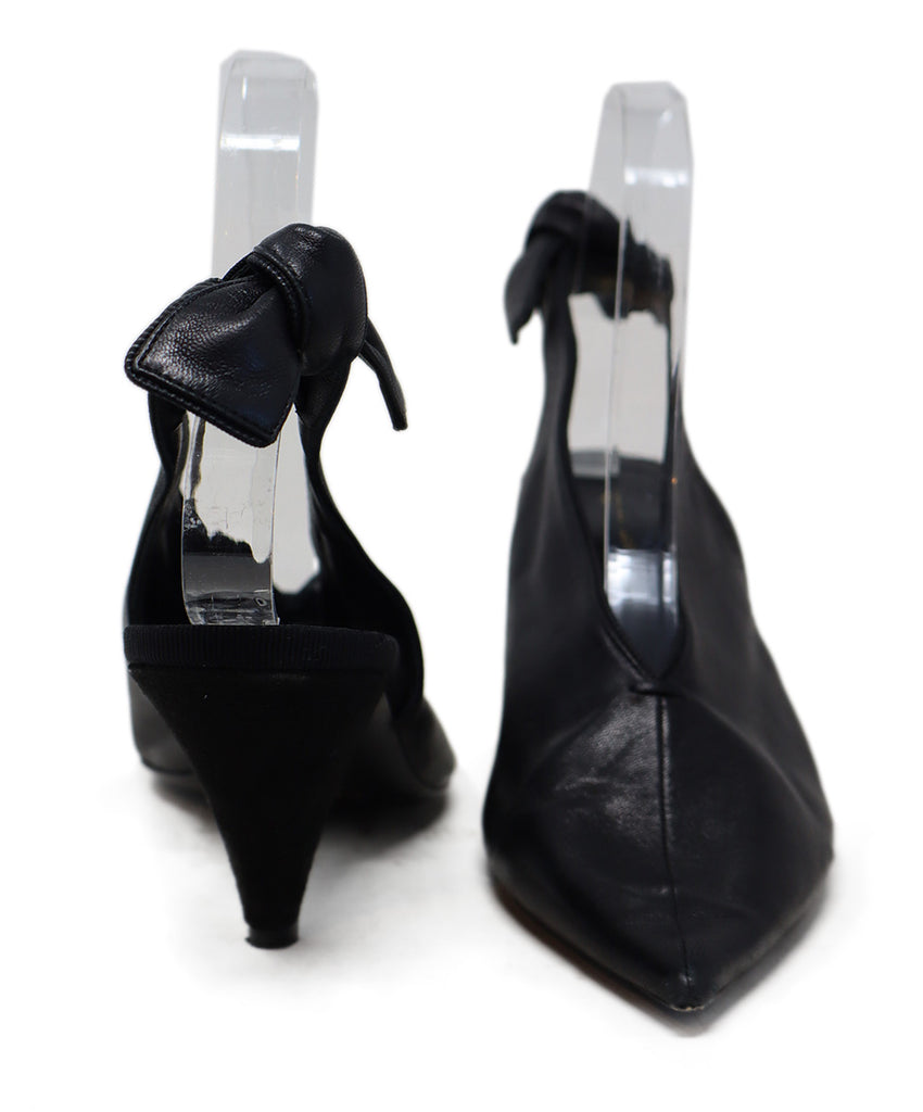 Celine Black Leather Bow Slingback Heels sz 6.5 - Michael's Consignment NYC