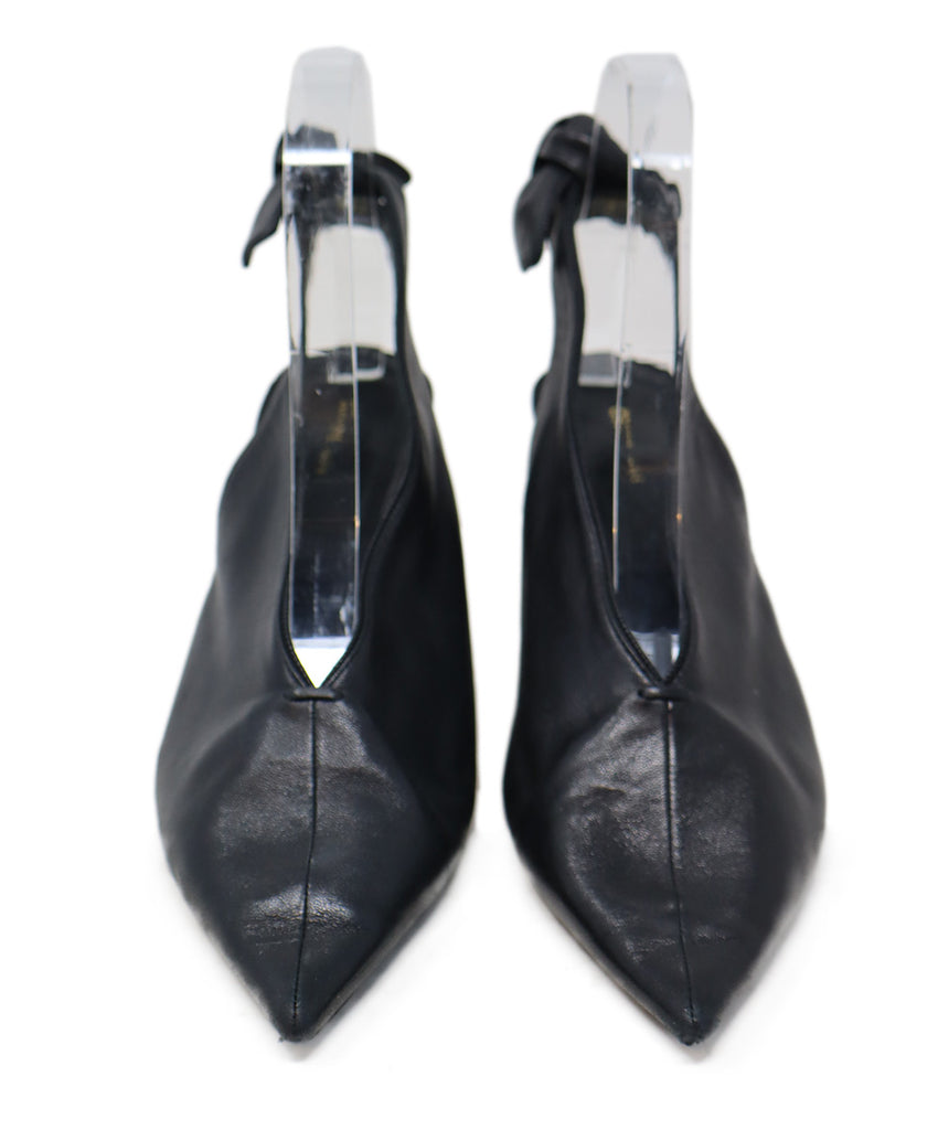 Celine Black Leather Bow Slingback Heels sz 6.5 - Michael's Consignment NYC