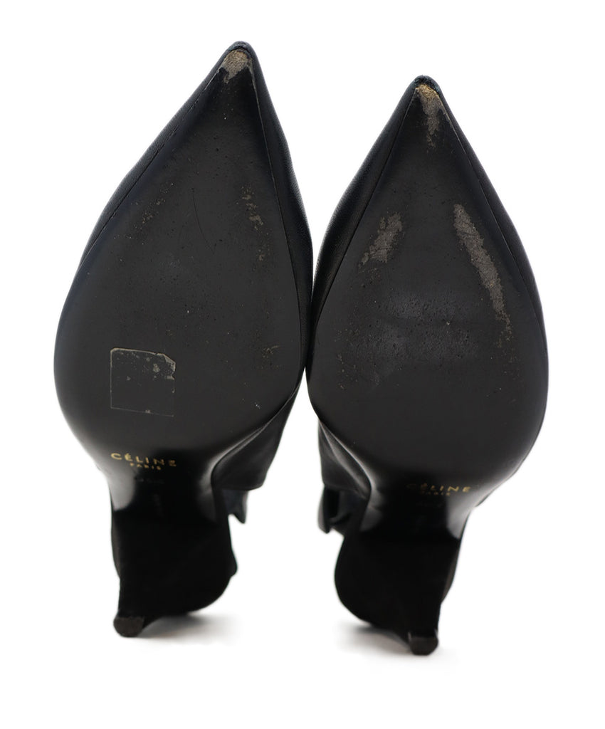 Celine Black Leather Bow Slingback Heels sz 6.5 - Michael's Consignment NYC