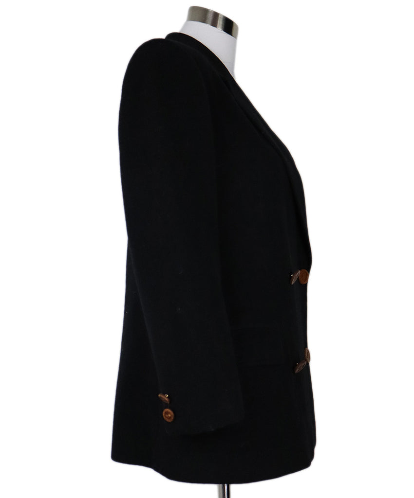 Celine Vintage Black Wool Coat 1