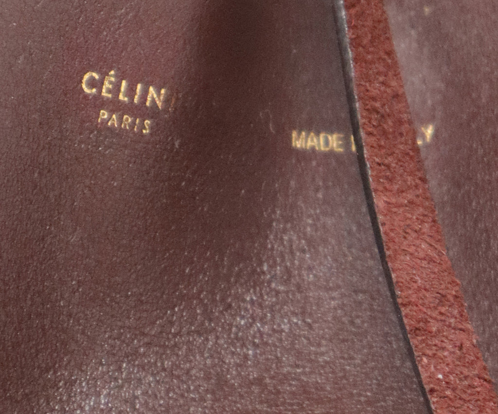Celine Burgundy Leather Shoulder Bag 6