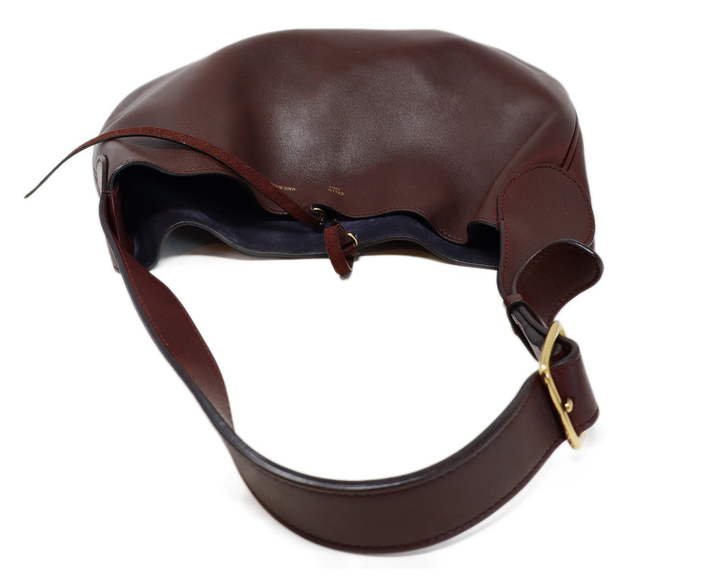 Celine Burgundy Leather Shoulder Bag 4