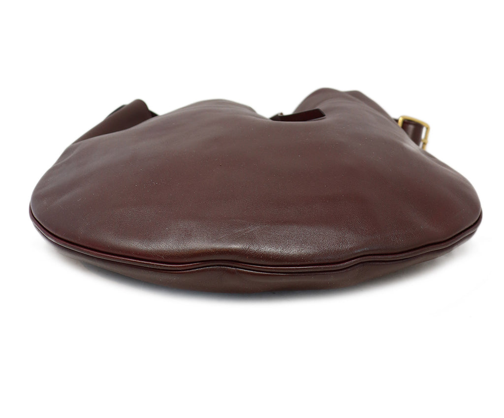 Celine Burgundy Leather Shoulder Bag 3