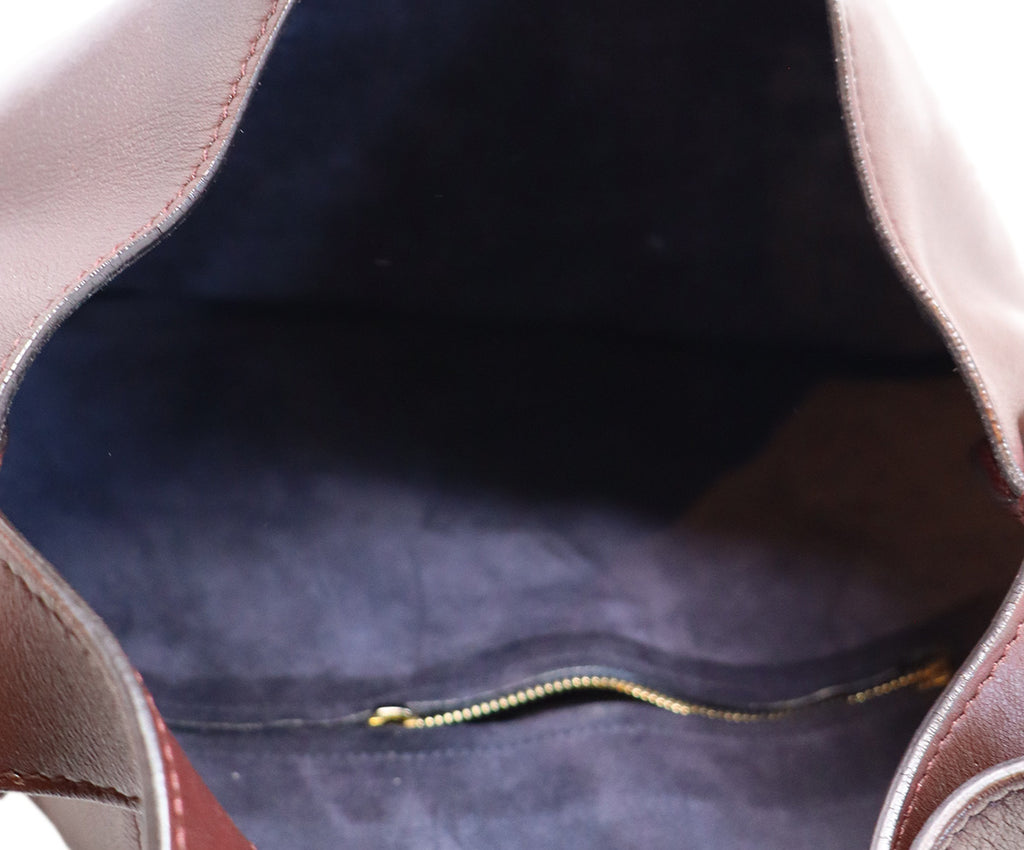 Celine Burgundy Leather Shoulder Bag 5