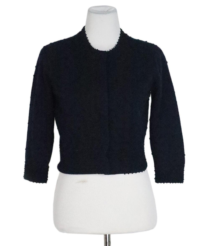 Celine Navy Textured Cashmere Cardigan sz 6 - Michael's Consignment NYC
