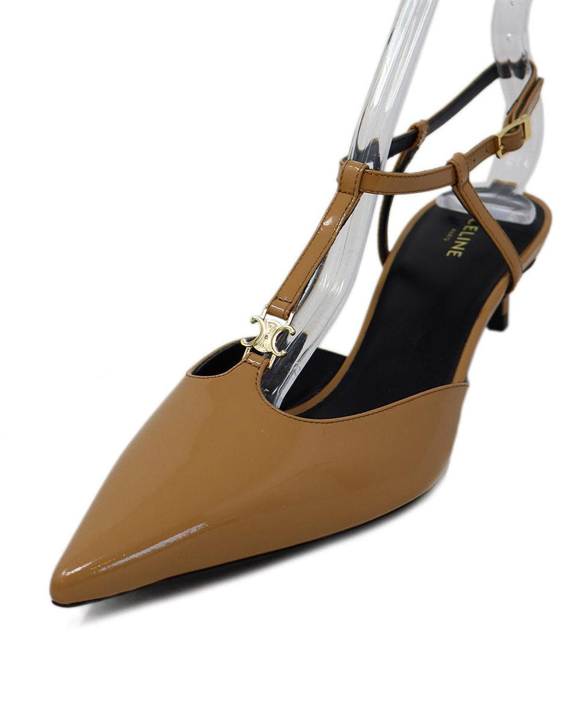 Celine Tan Patent Leather Heels 