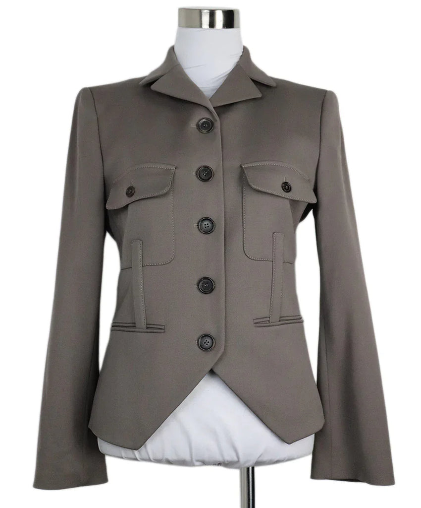 Celine Taupe Wool Blazer sz 6 - Michael's Consignment NYC