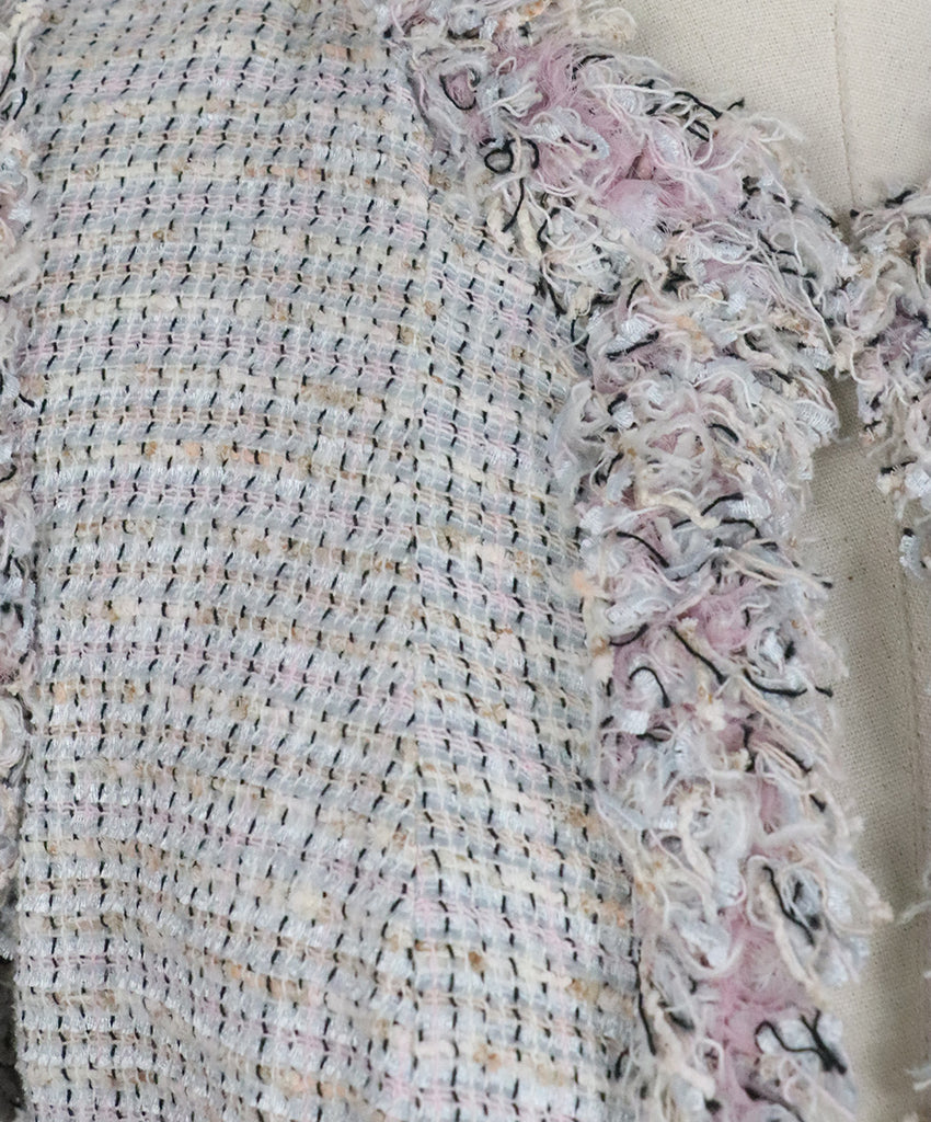 Chanel Grey Beige & Lilac Tweed Jacket 5