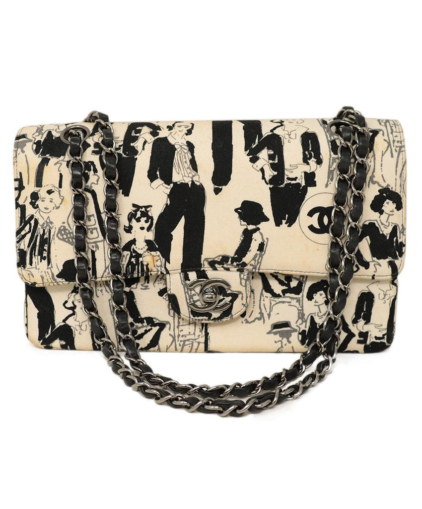Chanel B&W Denim Print Shoulder Bag - Michael's Consignment NYC