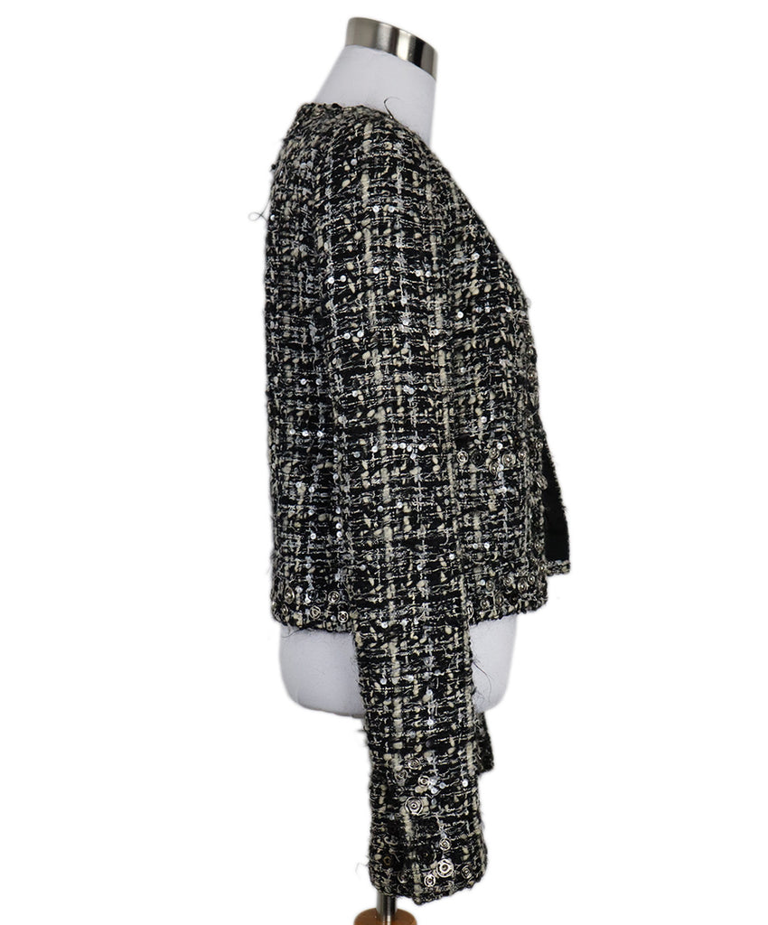Chanel B&W Tweed Embellished Blazer 1