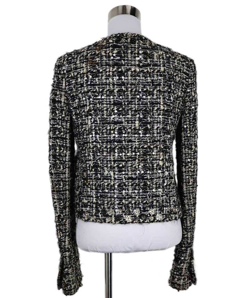 Chanel B&W Tweed Embellished Blazer 2