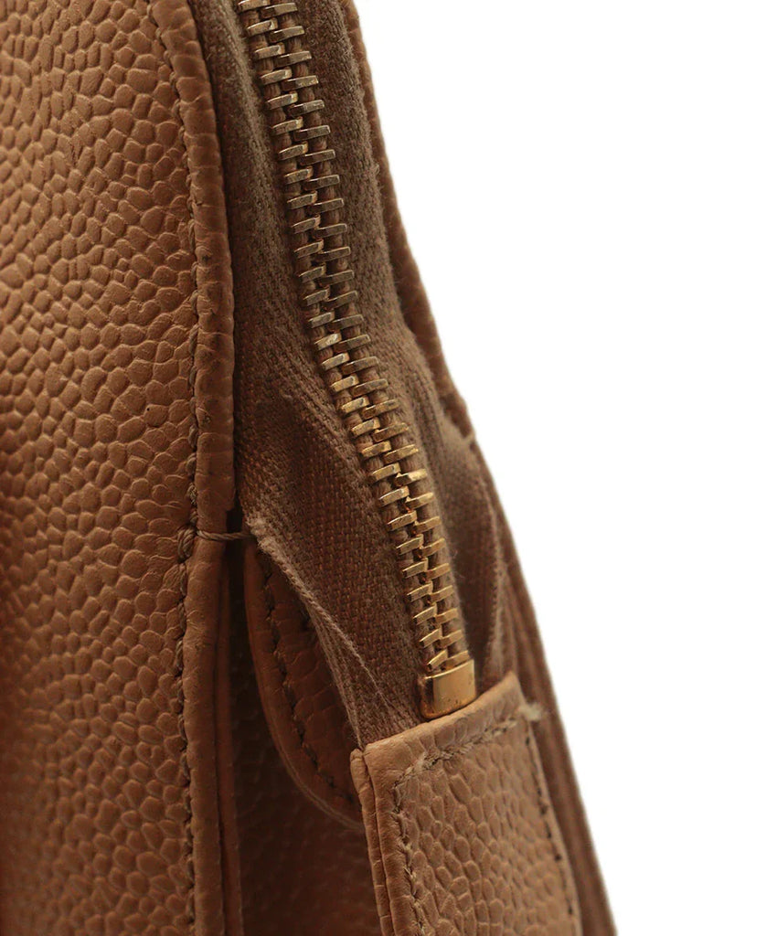 Chanel Vintage Beige Caviar Leather Satchel - Michael's Consignment NYC